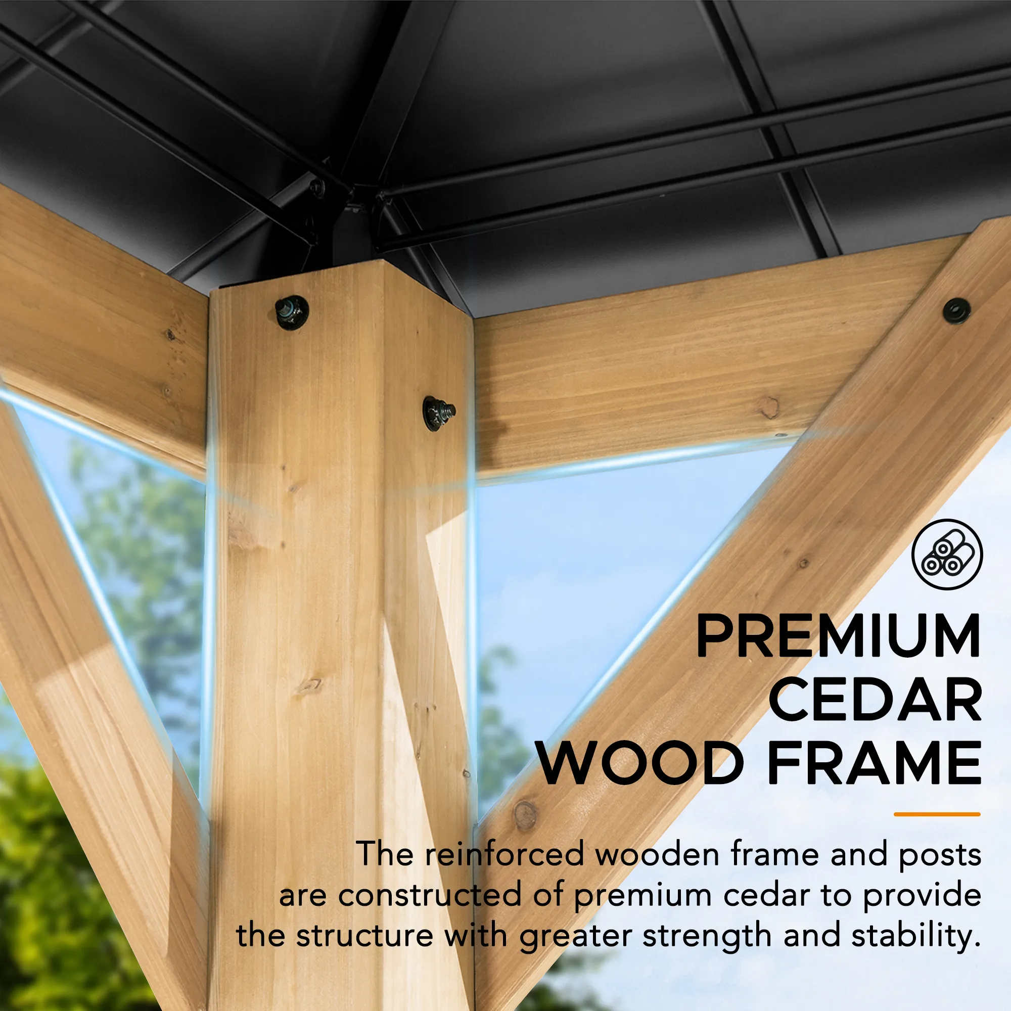 Cedar Wood Gazebo RIMO - 390cm x 450cm - Image 6
