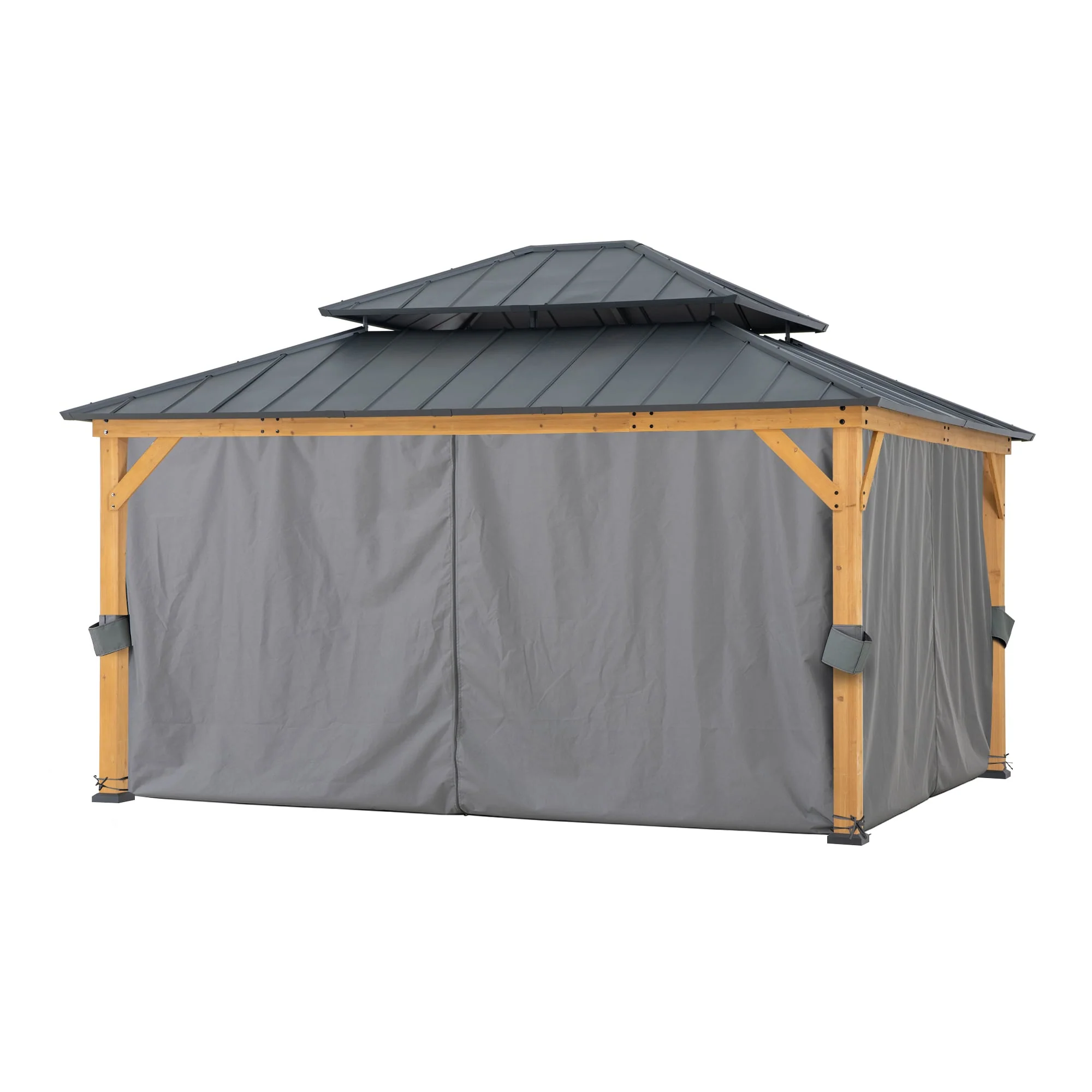 TRIVOR Cedar Wood Gazebo - 390cm x 450cm - Image 3